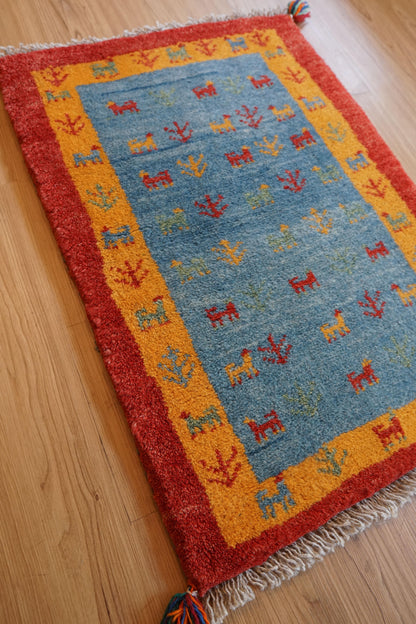 Collection ペルシャ手織りギャッベ 80×52cm アマレ族 ウールラグ