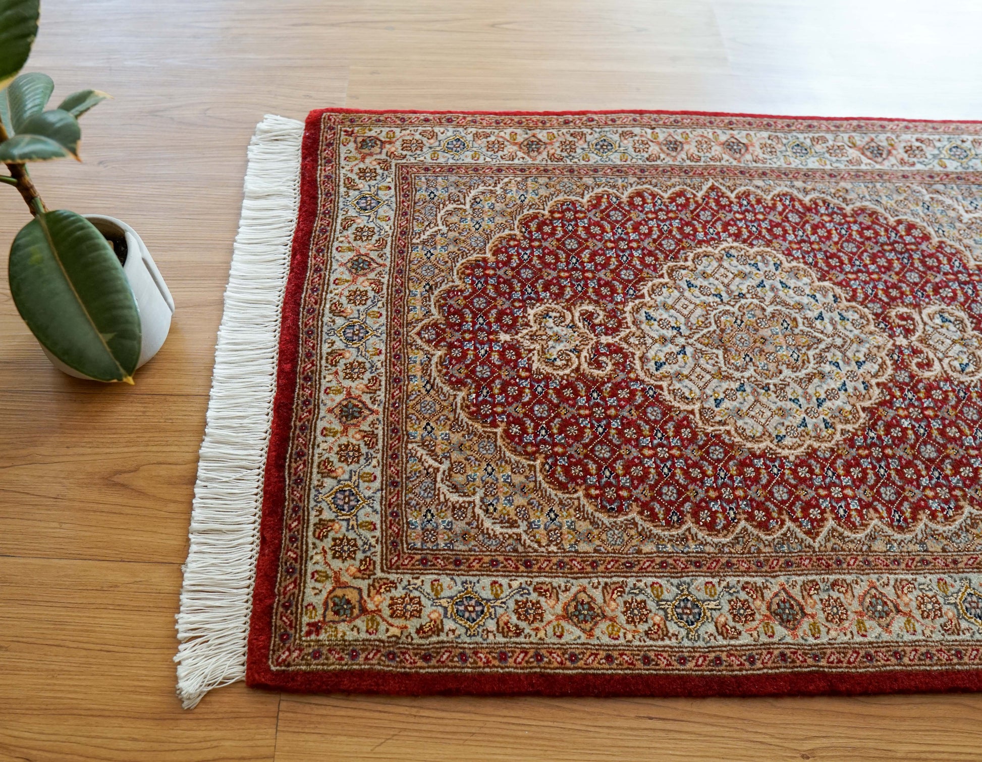  88×61cm　ペルシャ絨毯 タブリーズ産　50RAJ