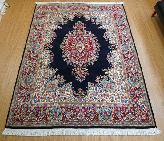 ペルシャ絨毯 ケルマン産 手織りメダリオン文様 245×180cm