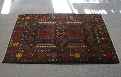 144×88cm ペルシャ絨毯 バルーチ 手織り トライバルラグ ヴィンテージ Decorworks