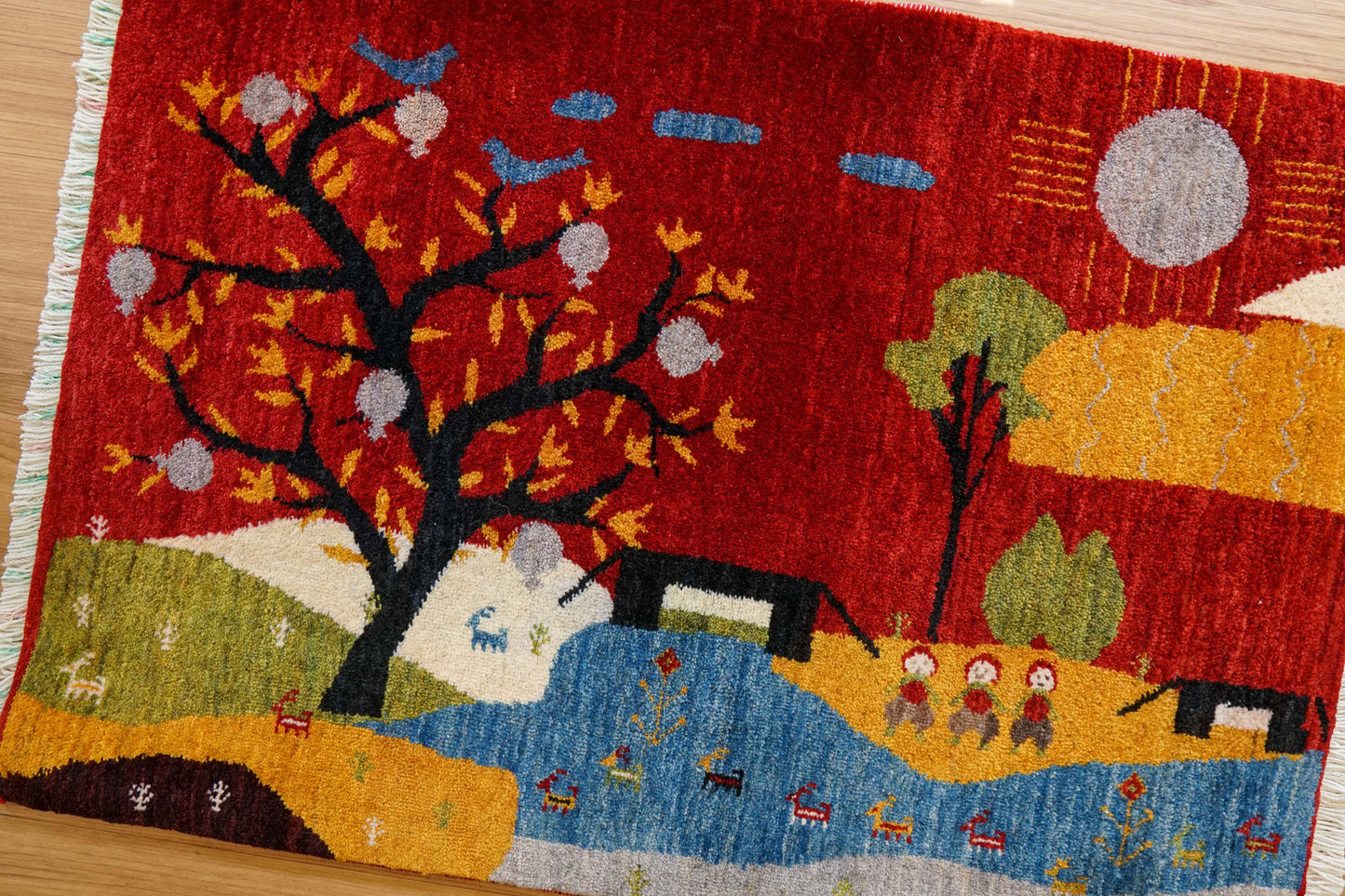 ペルシャ手織り カシュクリギャッベ リーズバフト 91×63cm｜アートギャッベ｜選び抜かれた上質ウール