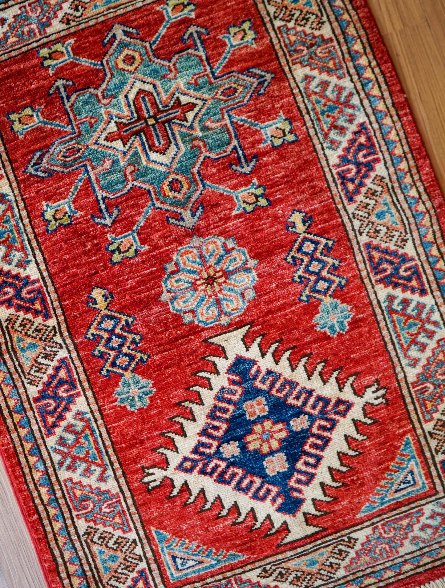  アフガニスタン絨毯 カザックラグ 92×63cm