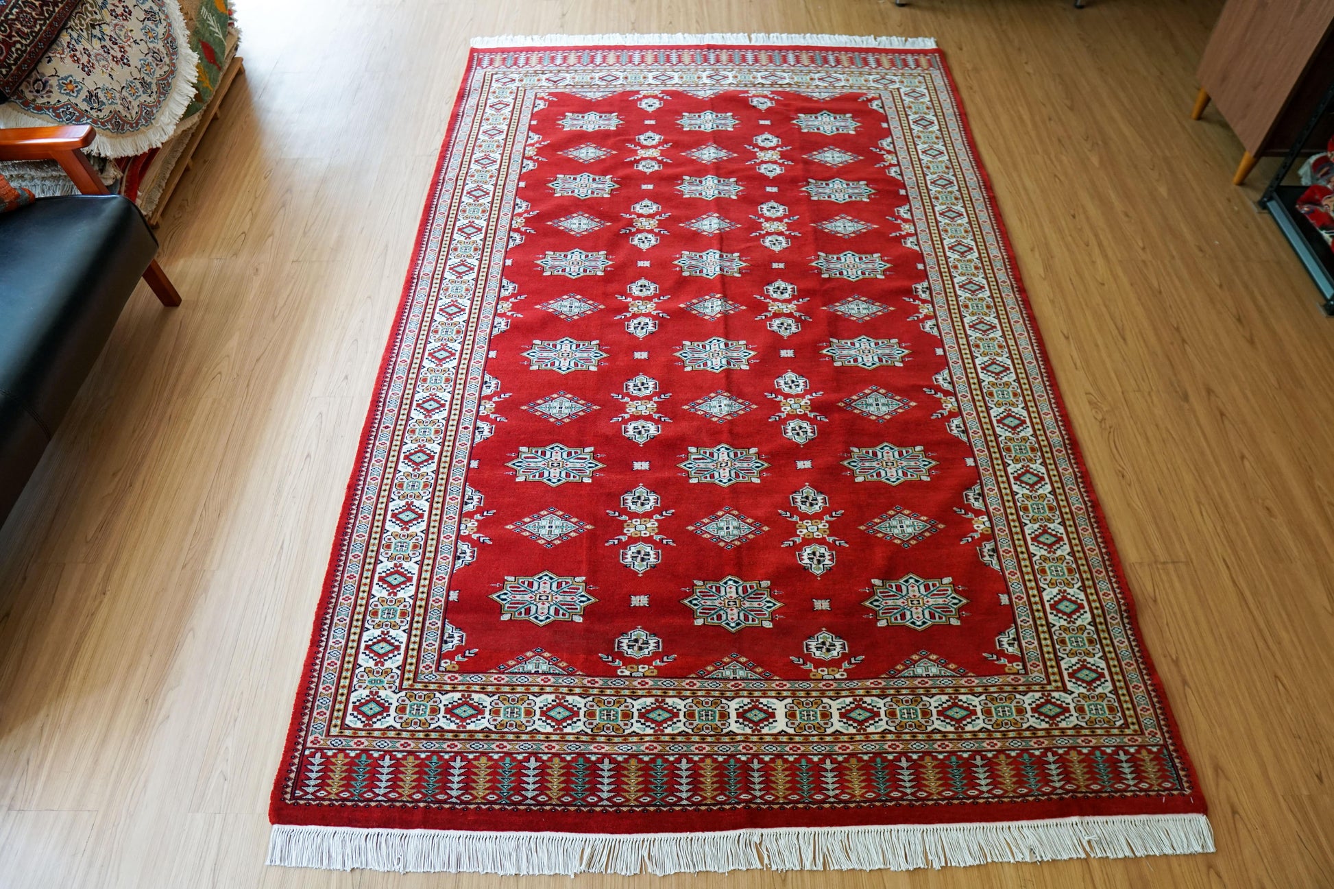 Collection パキスタン手織り絨毯 245×155cm メリノウール ファインクオリティ トライバル伝統文様