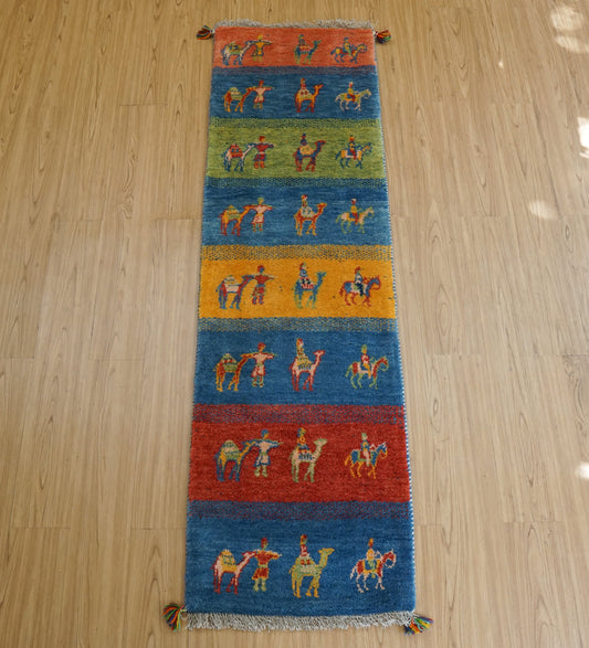 Collection ペルシャ手織りギャッベ ランナー 189×56cm ｜ 遊牧民デザインのウールラグ