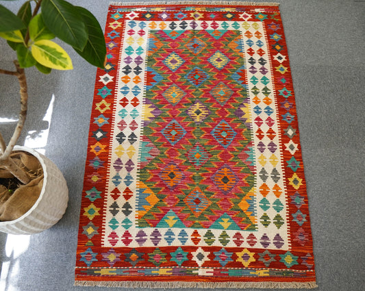 153×104cm　　アフガニスタン　手織り　キリム Decorworks
