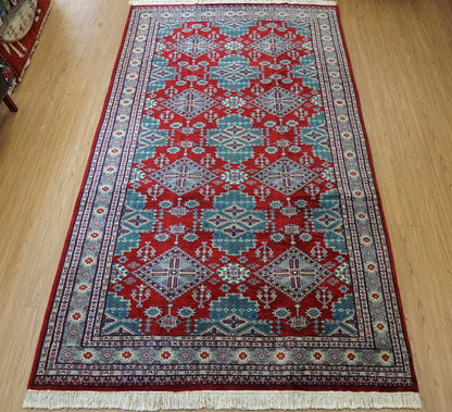 パキスタン手織り絨毯 239×172cm｜高密度ウールラグ ニュージーランドウール×シルク使用 リビングサイズ - Decorworks