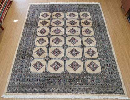  パキスタン手織り絨毯 ジャルダールデザイン ウールラグ 233×196cm