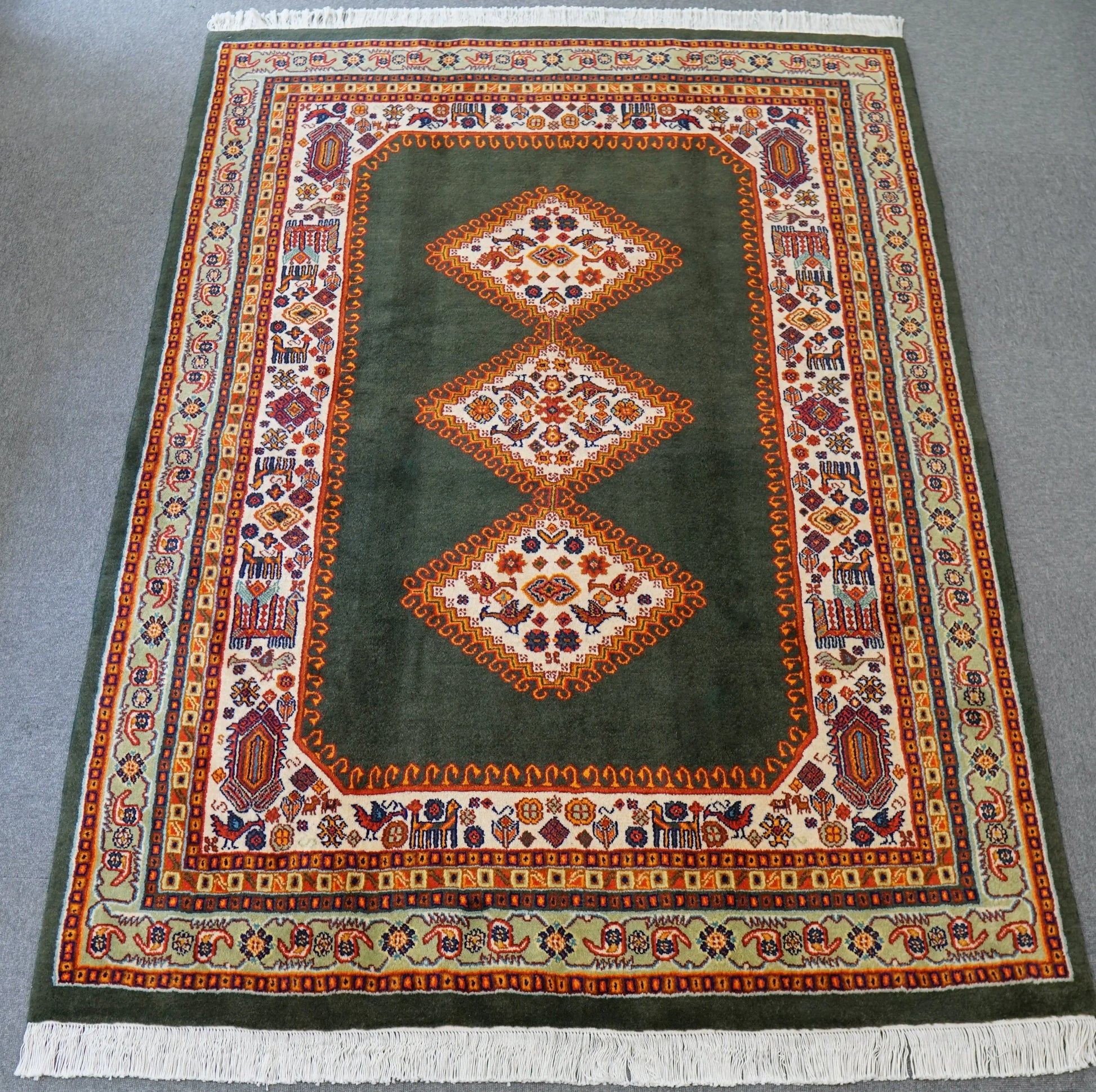 200×146cm  ペルシャ ガシュガイ 手織り絨毯 Decorworks