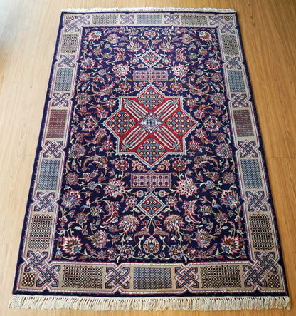  ペルシャ絨毯 オールドイスファハン産 170×113cm｜コルクウール＆シルク 手織り