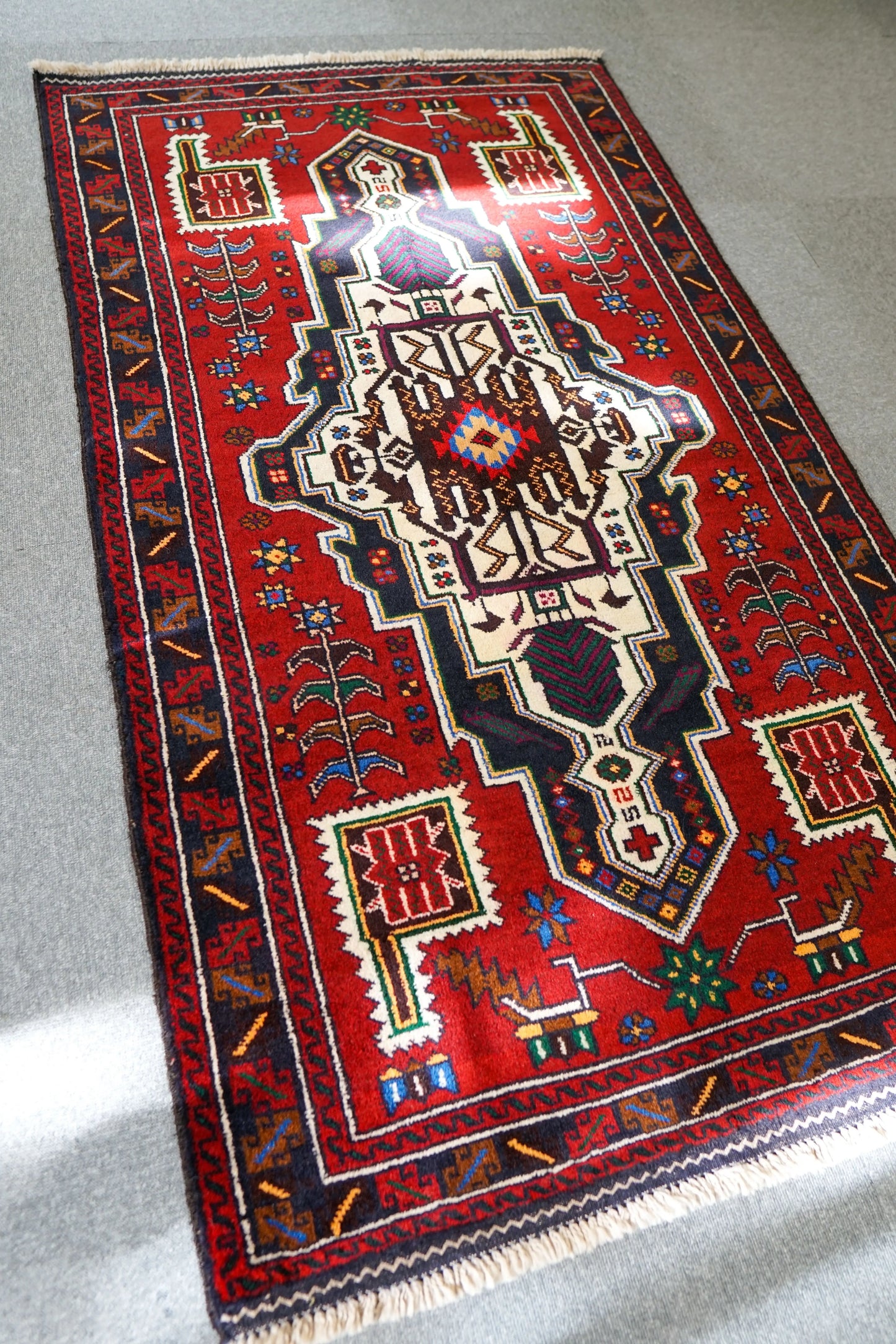 163×95cm ペルシャ 絨毯 バルーチ 手織り トライバルラグ Decorworks