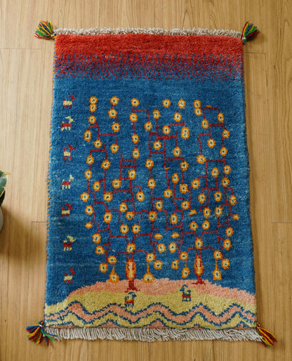  76×52cm ペルシャ絨毯 手織りギャッベアマレ族