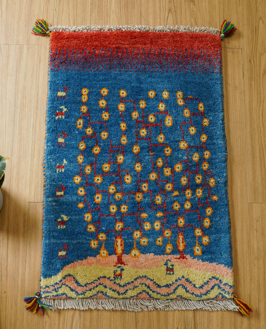  76×52cm ペルシャ絨毯 手織りギャッベアマレ族