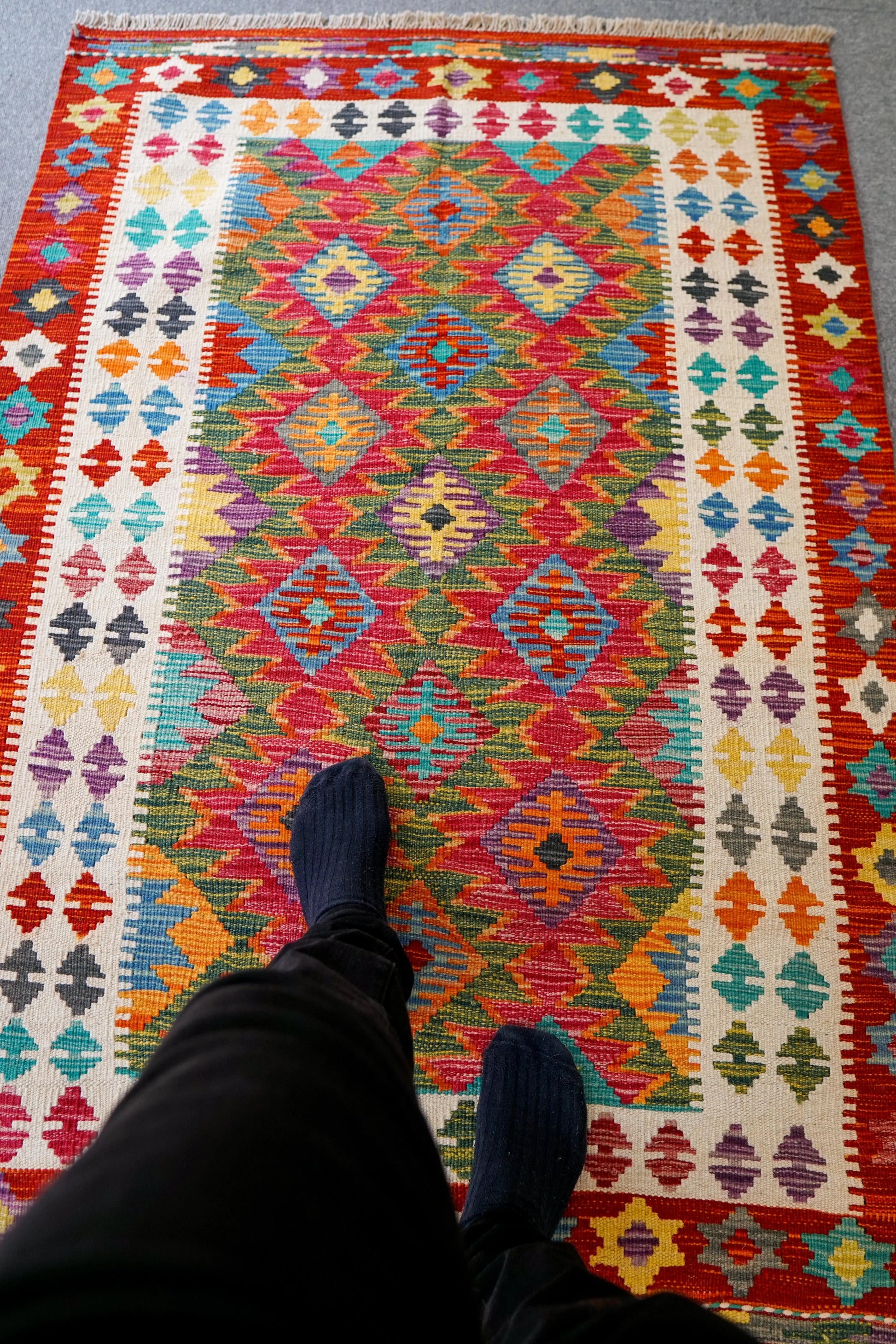 153×104cm　　アフガニスタン　手織り　キリム Decorworks