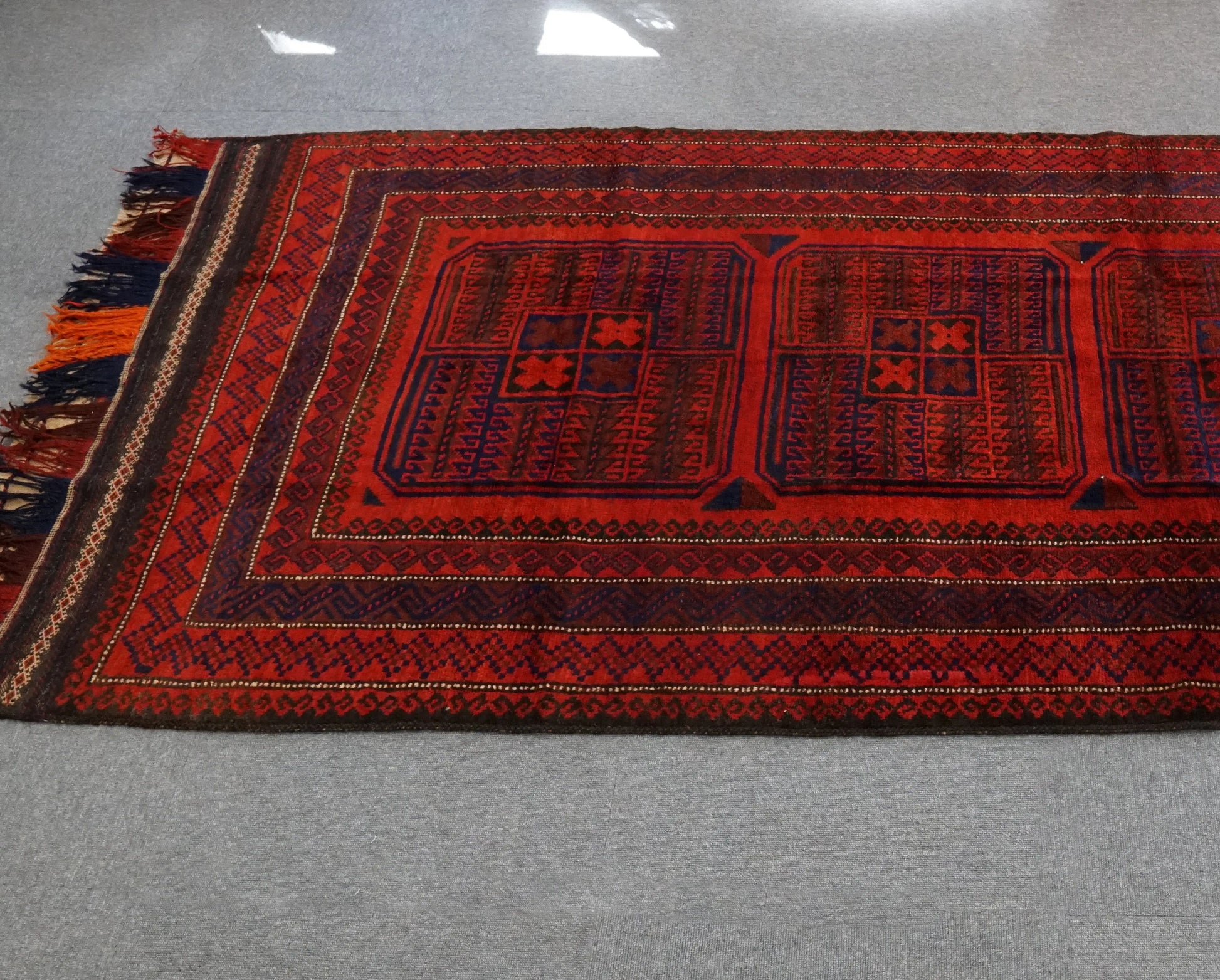 235x124cm バルーチ ヴィンテージラグ 手織り絨毯 Decorworks