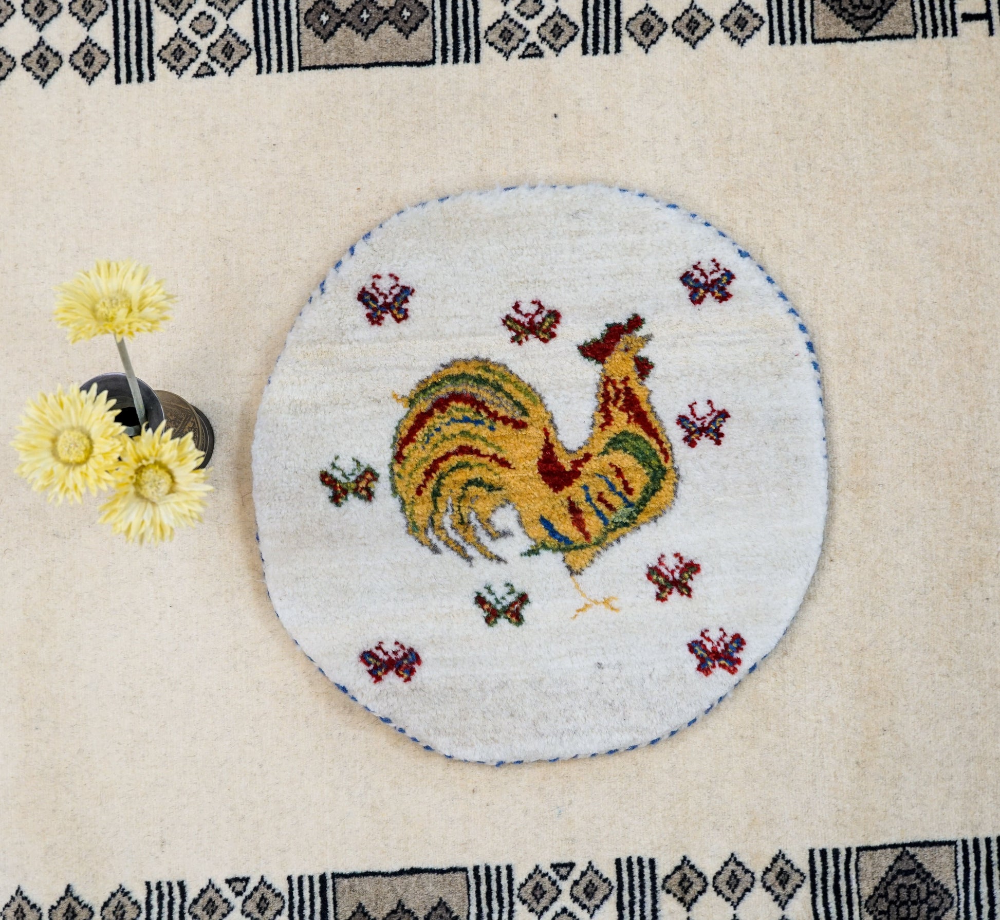 Collection ペルシャ絨毯 手織りギャッベ カシュクリ族ギャッベ 40×40cm