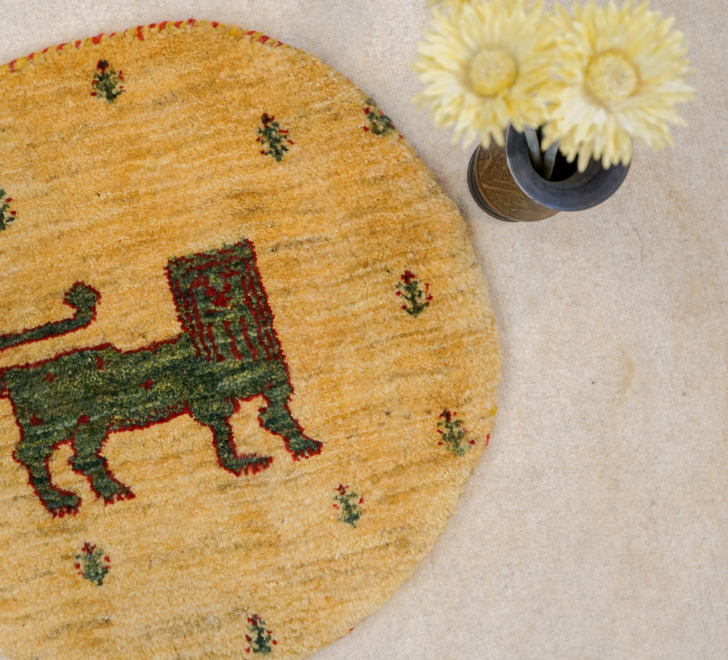  ペルシャ絨毯 手織りギャッベ カシュクリ族ギャッベ 40×40cm