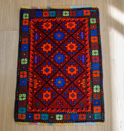  トライバルラグ　バルーチ族　ペルシャ77×55cm