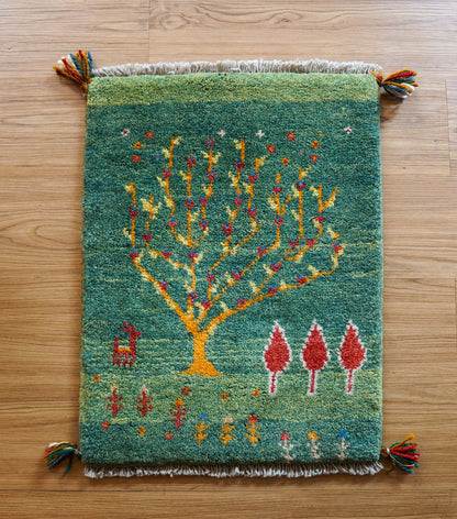  ペルシャ絨毯 手織りギャッベ アマレ族 57×44cm