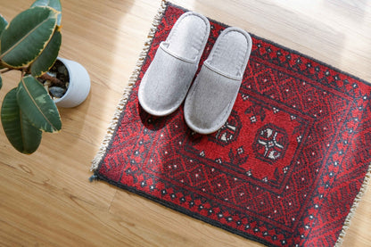 トルクメン 手織り絨毯 トライバルラグ ヴィンテージラグ 60×49cm