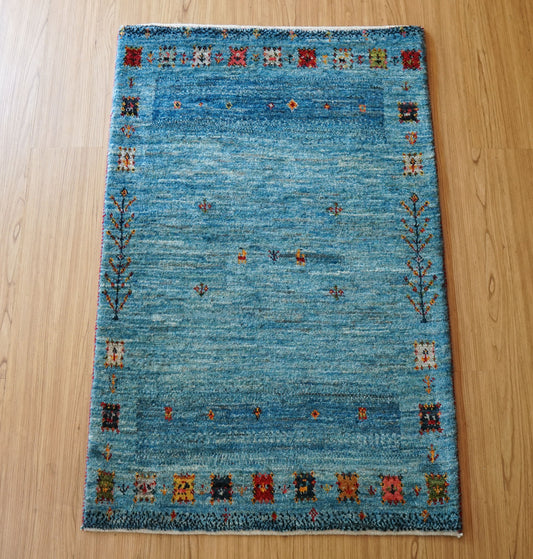  手織りペルシャ カシュクリ ギャッベ リズバフトギヤべ 103×67cm