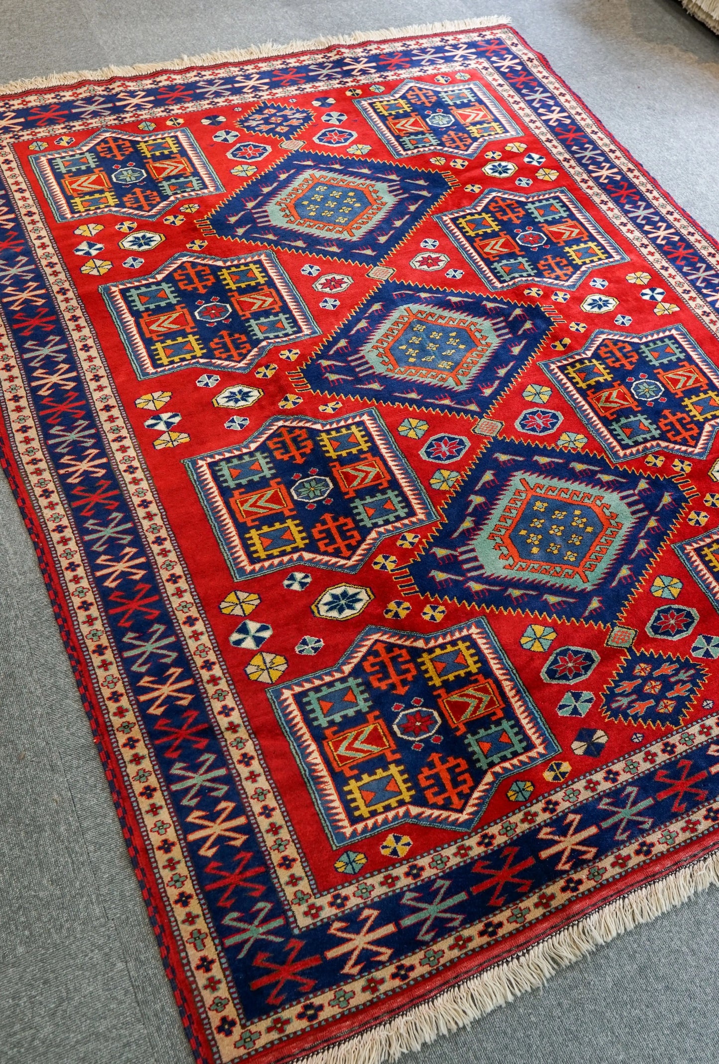 197×154cm 手織りペルシャ絨毯 トライバルラグ - Decorworks