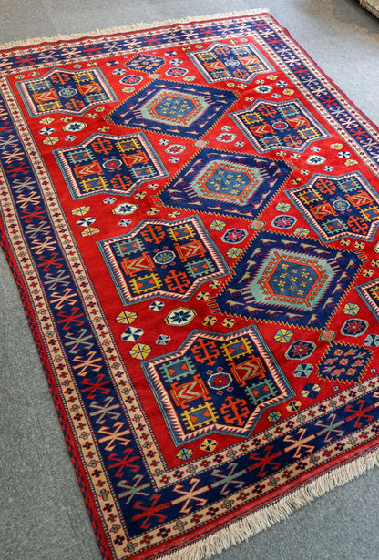 197×154cm 手織りペルシャ絨毯 トライバルラグ - Decorworks