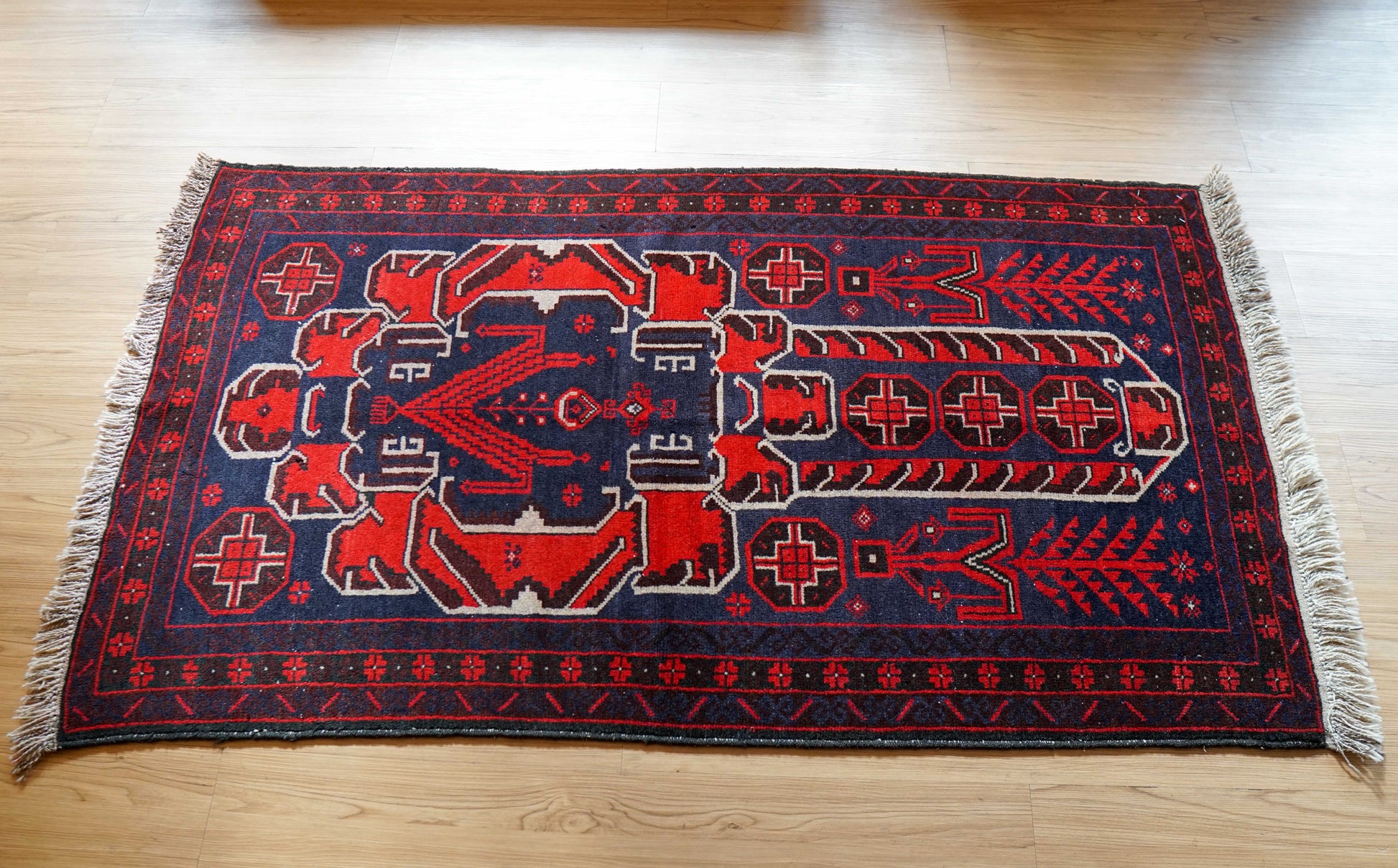  vintageペルシャ絨毯 バルーチ トライバルラグ 150x83cm