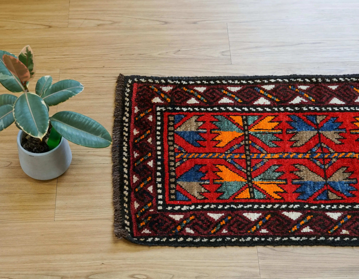  トライバルラグ バルーチ族 85×50cm ヴィンテージ 玄関マット