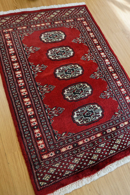  トルクメン ボハラ 手織り パキスタン絨毯  95×62cm