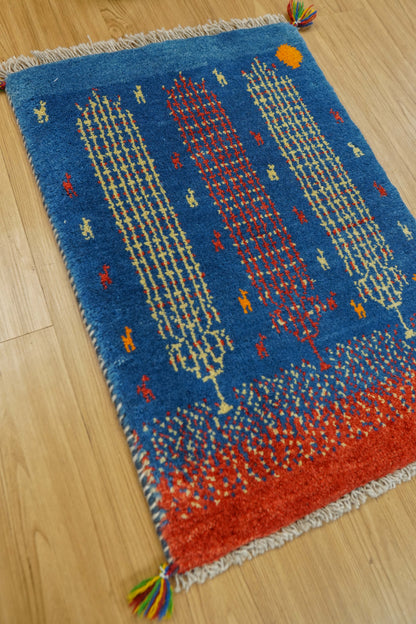  ペルシャ絨毯 手織りギャッベアマレ族 78×54cm