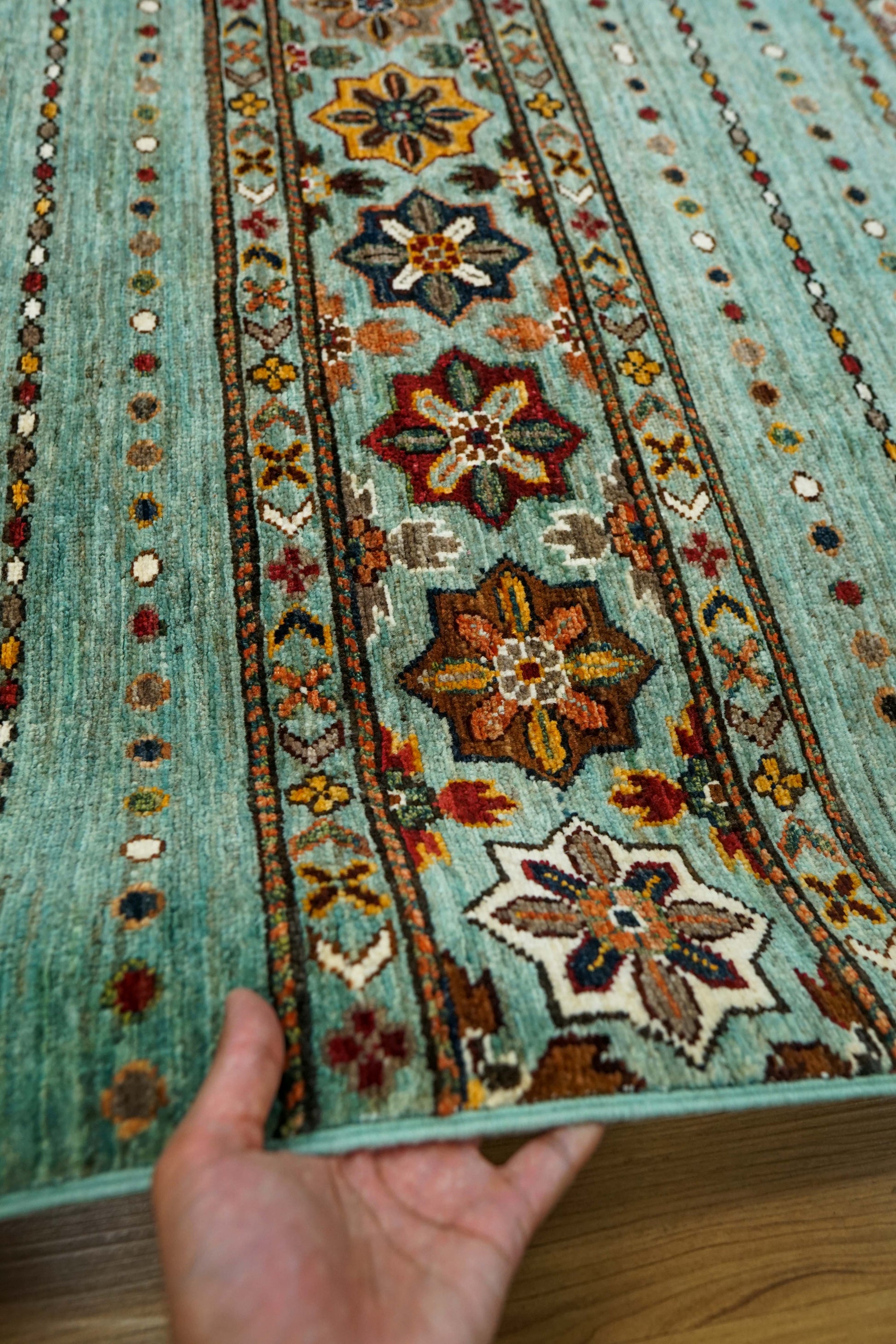  アフガニスタン・ガズニ産 手織り絨毯 210×153cm｜Khurjeen（クルジーン）