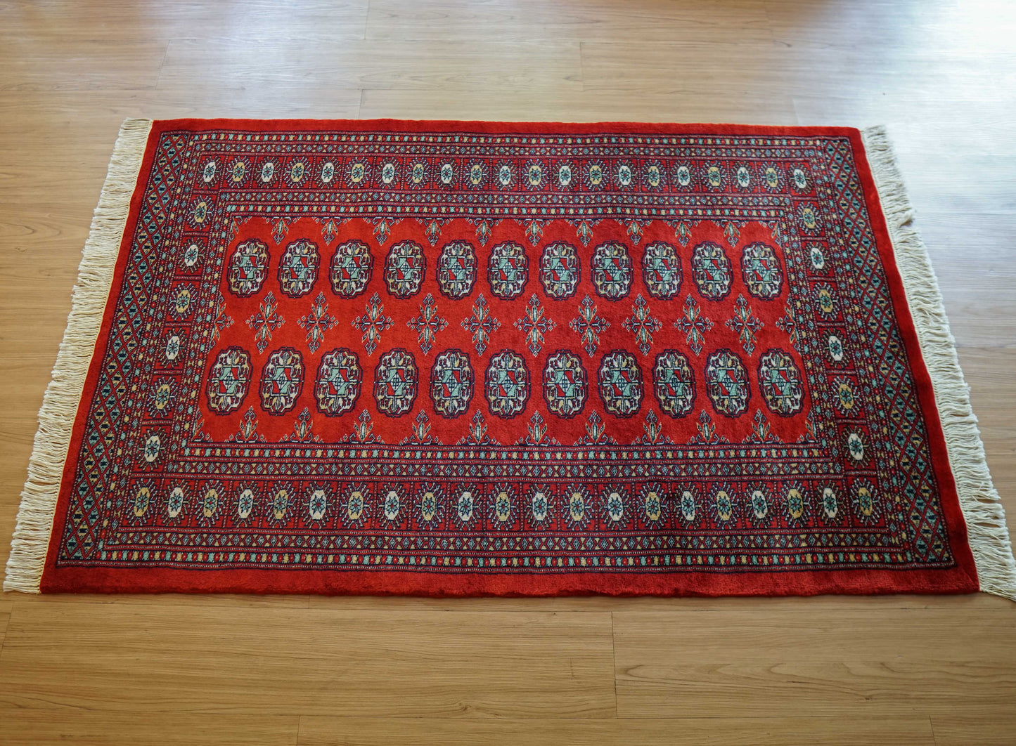  トルクメン ボハララグ 144×94cm｜ニュージーランド産メリノウール パキスタン手織り絨毯