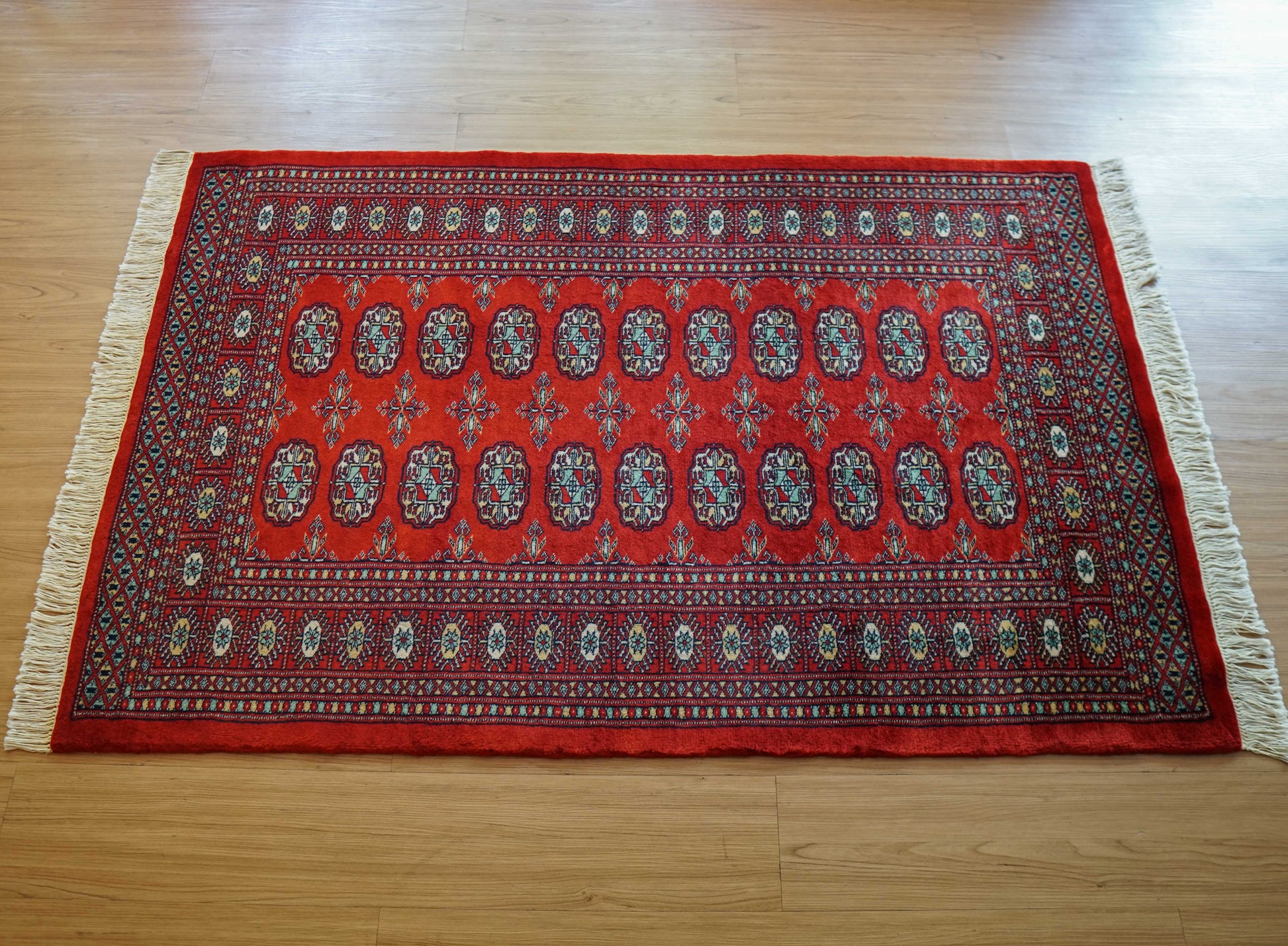 トルクメン ボハララグ 144×94cm｜ニュージーランド産メリノウール パキスタン手織り絨毯