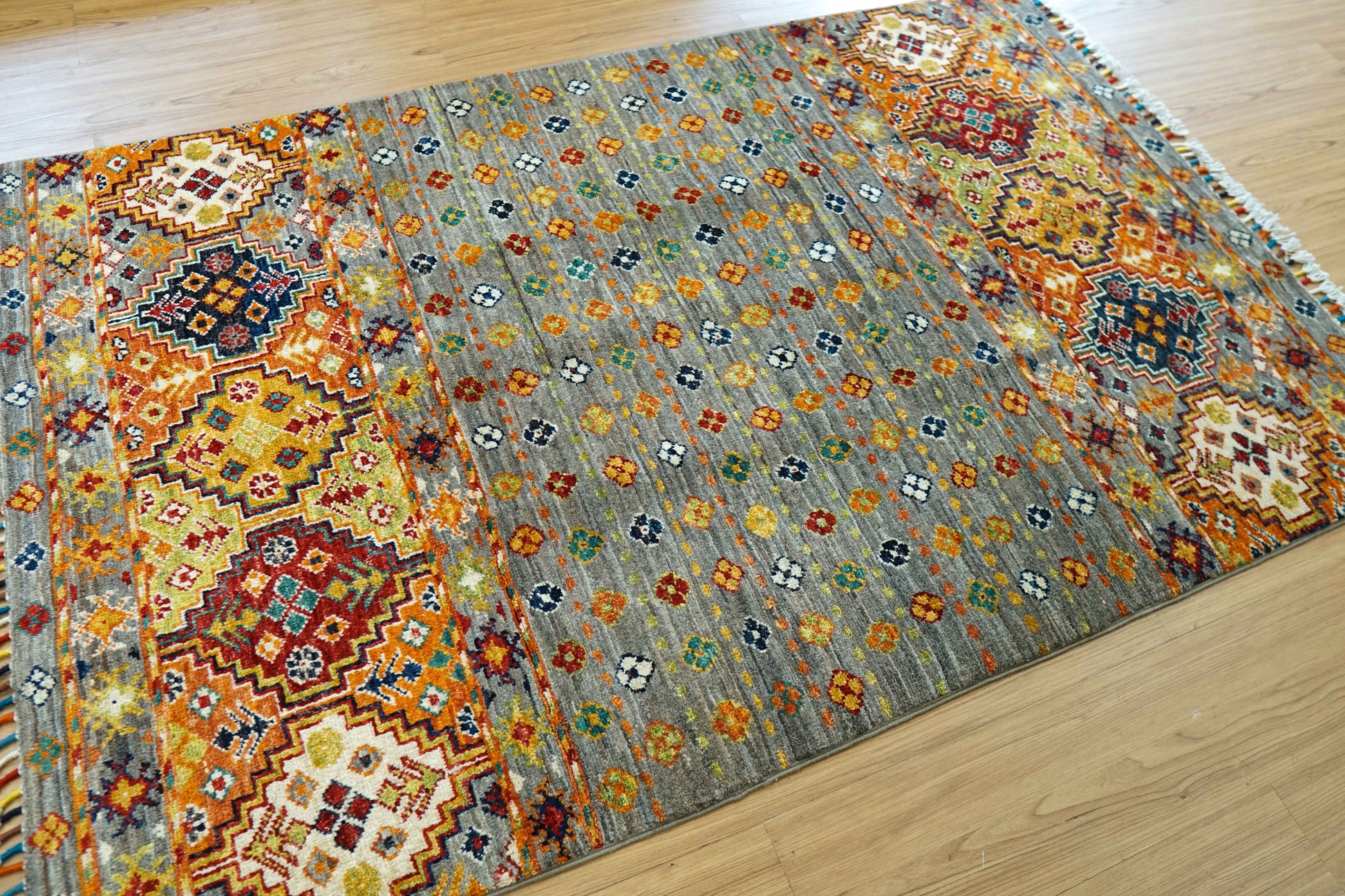  アフガニスタン手織り絨毯 151×97cm ガズニー トライバルラグ