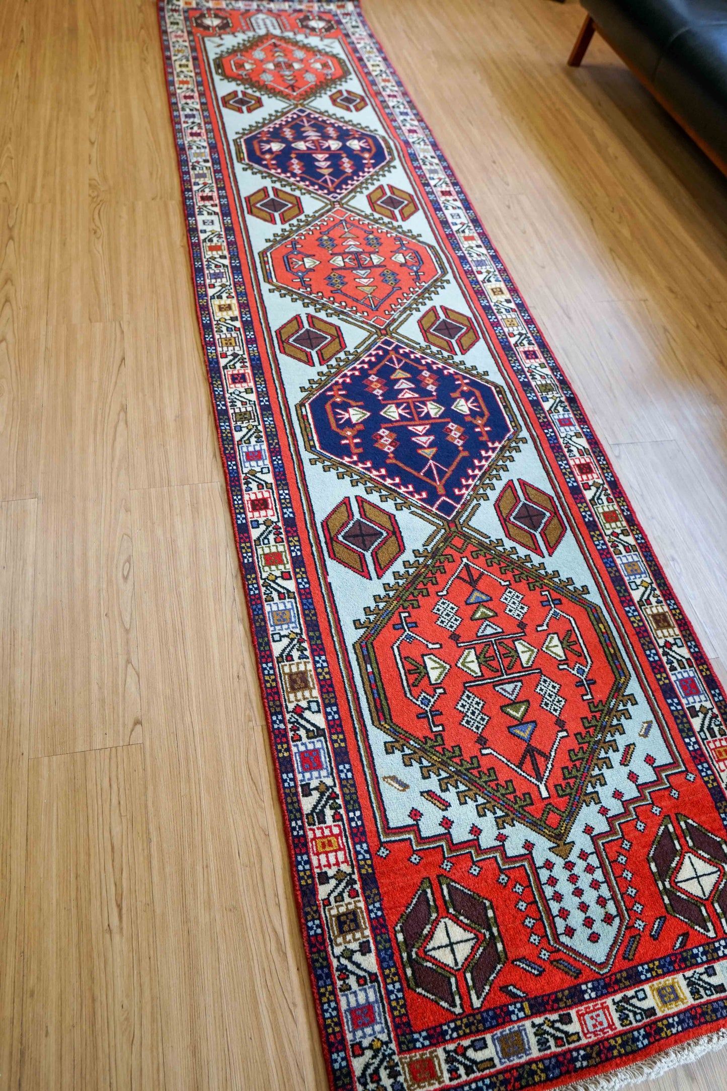  ペルシャ手織り絨毯 アルデビルラグ  ランナー 　315×72cm