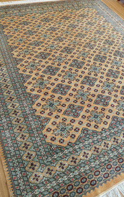  パキスタン手織り絨毯 ジャルダール柄 250×206cm｜ニュージーランド産メリノウール使用 ハンドノット