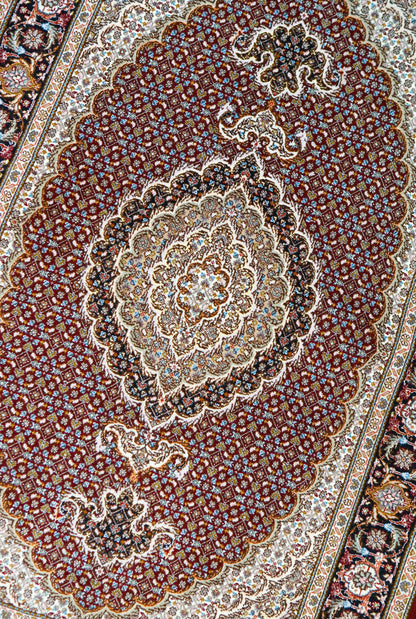  154×100cm 手織り ペルシャ絨毯 タブリーズ産　50RAJ