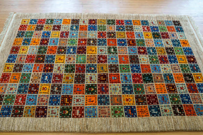  ペルシャ絨毯 手織りカシュクリギャッベ 188×118cm リズバフト