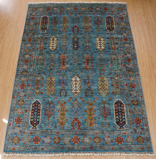  アフガニスタン手織り絨毯 ガズニ 241×172cm 手紡ぎウール・草木染め