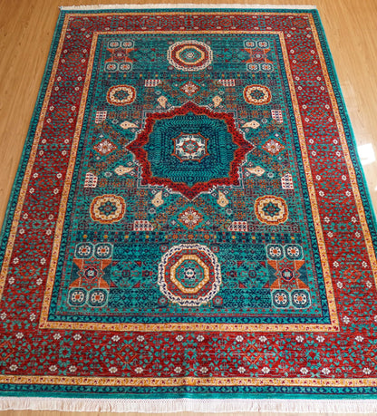  アフガニスタン手織り絨毯  ウールラグ 247×176cm ガズニーウール オリエンタルラグ fine quality