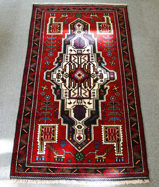 163×95cm ペルシャ 絨毯 バルーチ 手織り トライバルラグ Decorworks