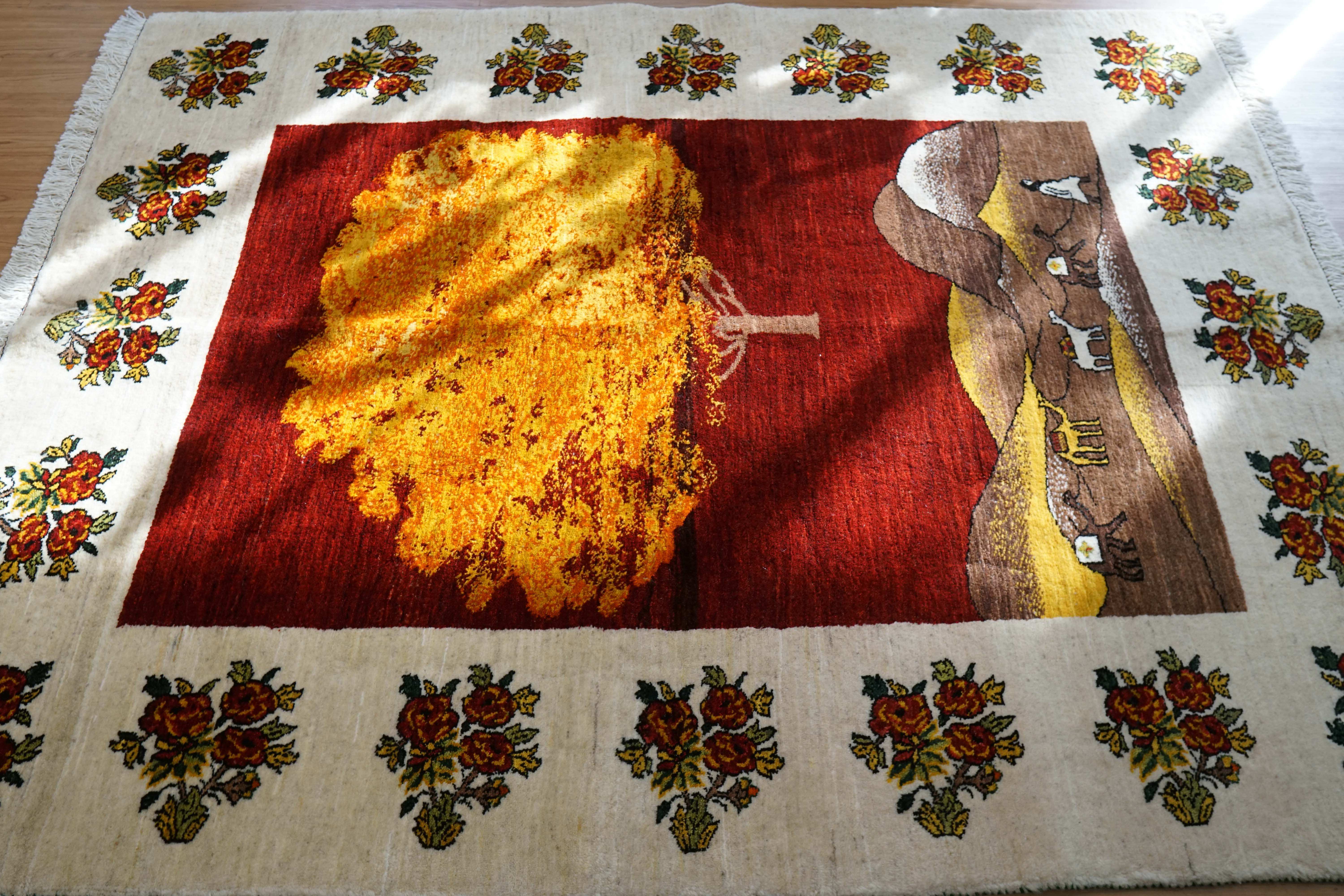 Persian Handwoven Kashkuli Gabbeh 211x158cm | Tree of Life and