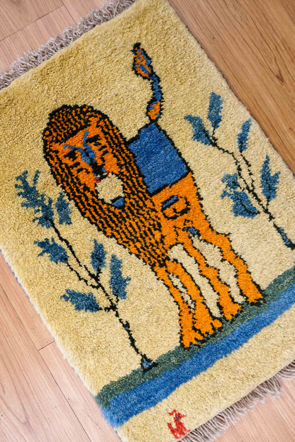 ペルシャ絨毯 手織りギャッベ 60×40cm