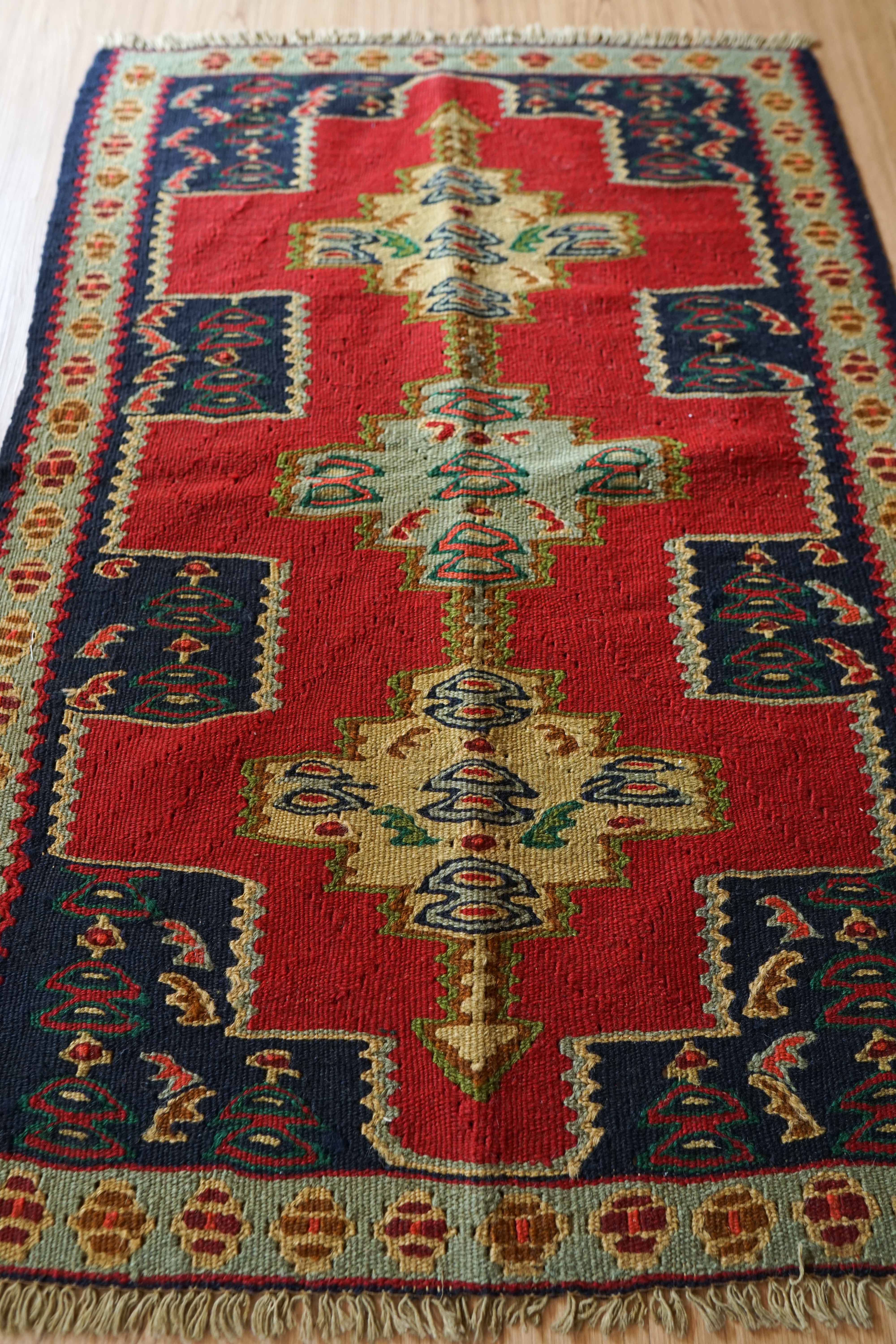 セネキリム 103×71cm イラン手織りキリム トライバルラグ 玄関マット セネキリム 103×71cm イラン手織りキリム トライバルラグ 玄関マット