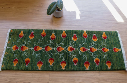 ペルシャ絨毯 カシュクリギャッベ リズバフトギャベ 117×43cm ランナー