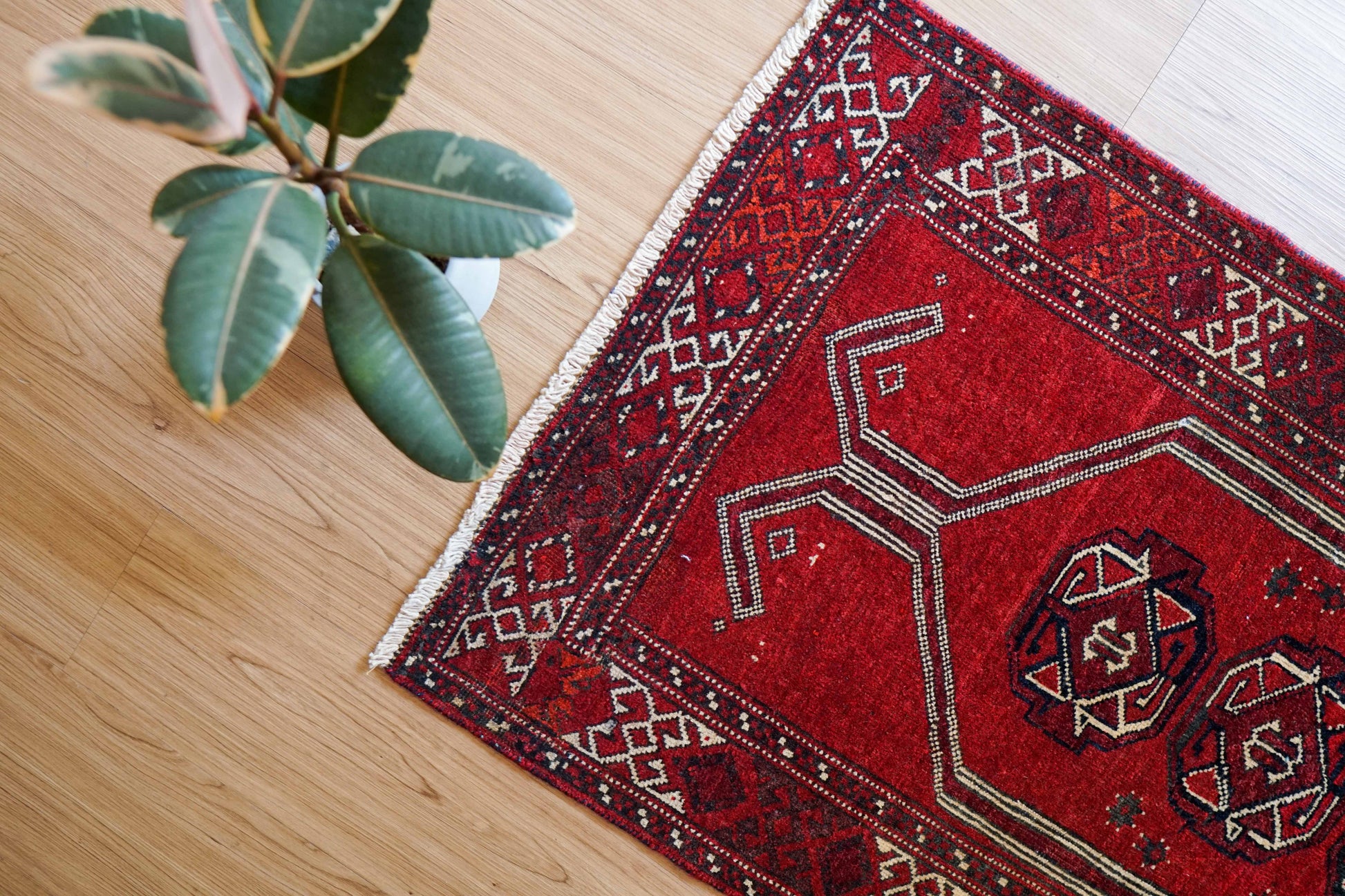  ペルシャ・オールドトルクメン 手織り絨毯 97×62cm｜トライバルラグ ヴィンテージ絨毯  prayer rug