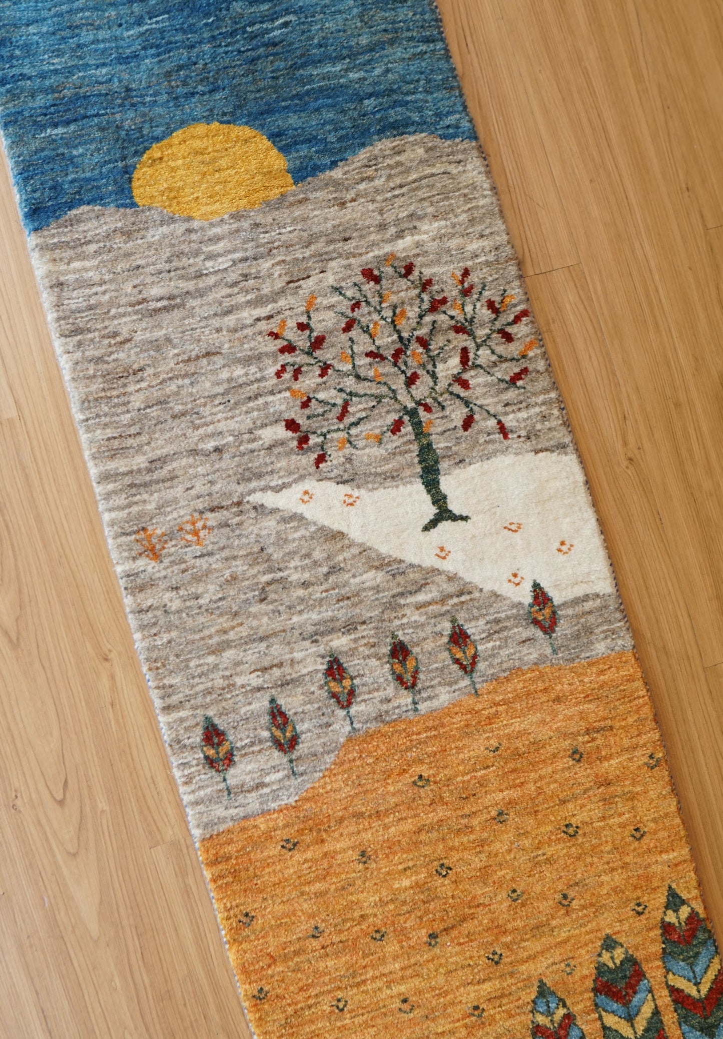 Collection 148×49cm【ペルシャ手織りカシュクリギャッベ] リズ バフト ギャッベ 手織り絨毯