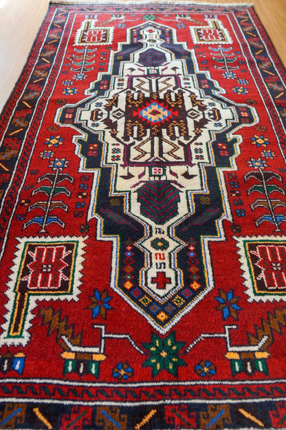  ペルシャ 絨毯 バルーチ 手織り トライバルラグ 163×95cm