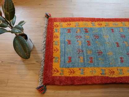 Collection ペルシャ手織りギャッベ 80×52cm アマレ族 ウールラグ