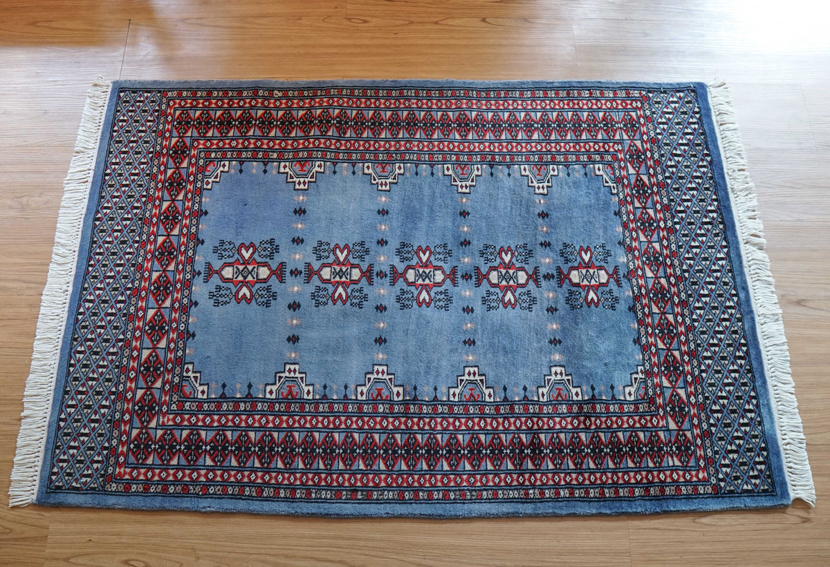  パキスタン手織り絨毯 120×82cm｜メリノウール